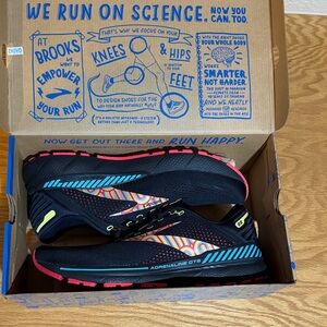 Brooks Adrenaline GTS 21 Black with Colorful Stripes